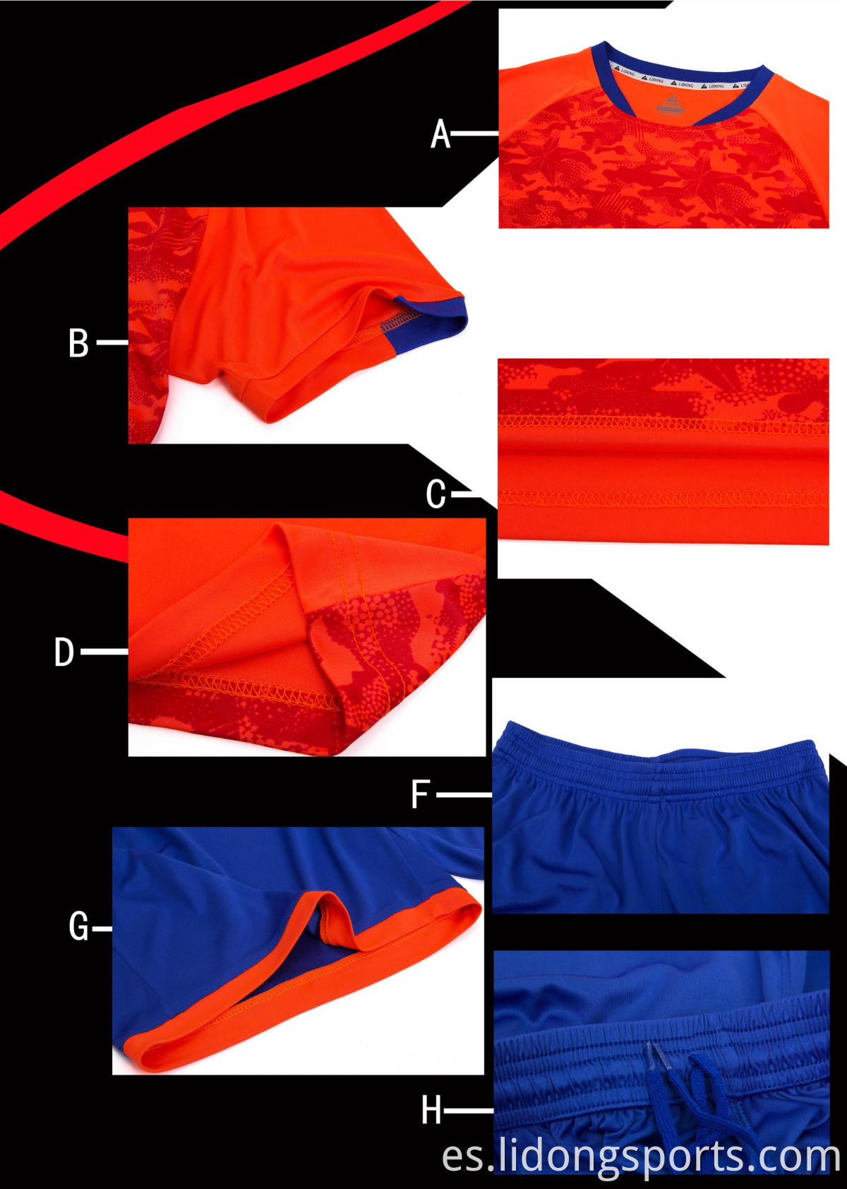 2021 Jersey de equipo de manga corta de fútbol de ropa deportiva de fútbol de fútbol